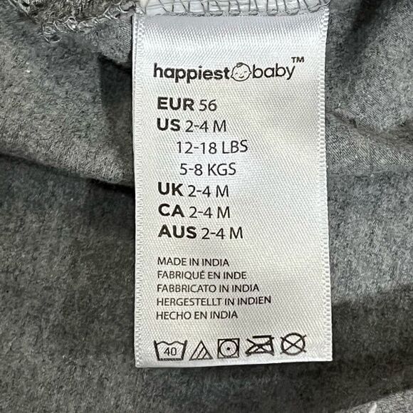 Happiest Baby Boys Girls Size 2-4 Months Organic Sleep Sack SOO Gray with Stars - Picture 5 of 6